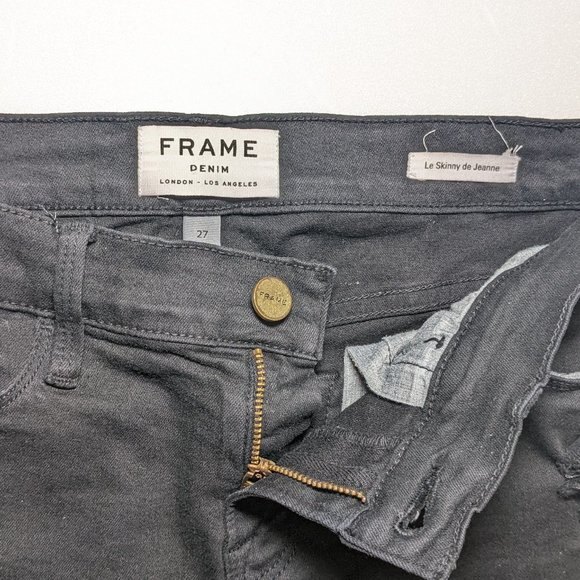 Frame Le Skinny de Jeanne Skinny Mid Rise Jeans Black - Picture 9 of 14